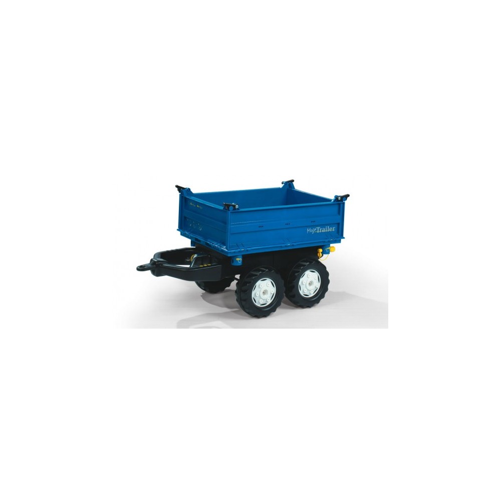 Rolly Toys Príves - RollyMega Trailer New Holland dvojnápravový, vyklopiteľný z 3 strán, modrý