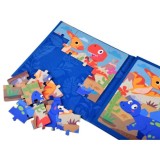 JOKO Magnetické Puzzle Magnetická Kniha Dinosaury 40ks, modrá