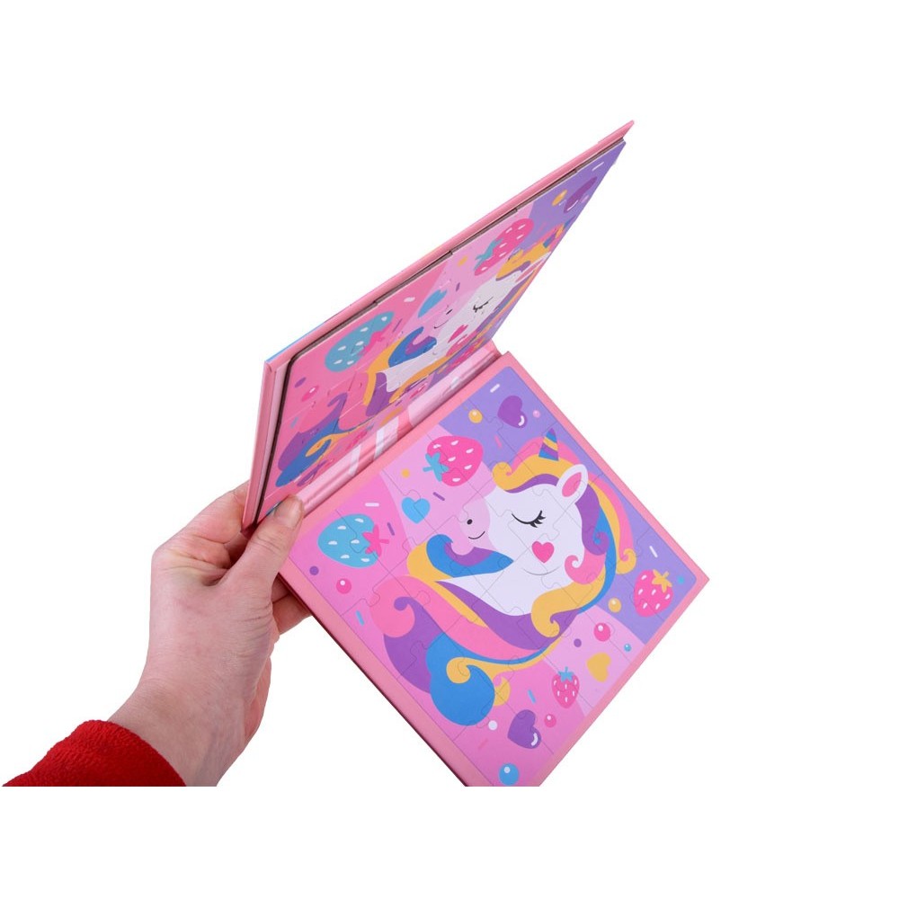JOKO Magnetické Puzzle Magnetická Kniha Jednorožce 40ks, ružová
