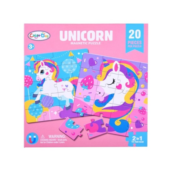 JOKO Magnetické Puzzle Magnetická Kniha Jednorožce 40ks, ružová