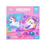 JOKO Magnetické Puzzle Magnetická Kniha Jednorožce 40ks, ružová