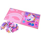 JOKO Magnetické Puzzle Magnetická Kniha Jednorožce 40ks, ružová