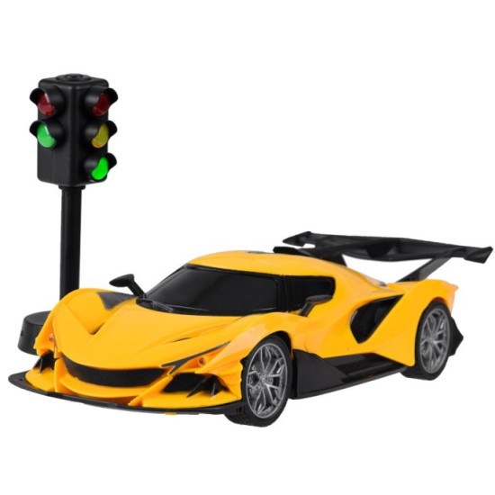 JOKO RC Auto s Plynovými Pedálmi + diaľkové ovládanie VOLANT a Semafór, žlté
