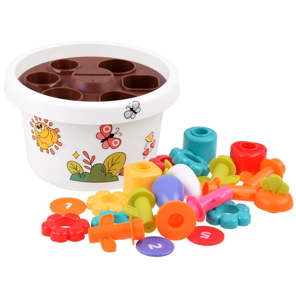 Holla Toys Interaktívna Sada Malý Záhradník s magnetickou mrkvou a s kvietkami + 6 žetónov, pre deti od 12 mesiacov