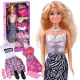 Anlily Bábika Modelka + 3 Modely šiat, topánky, kabelka, okuliare