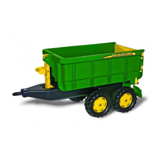 Rolly Toys Príves -  Korytový vyklápací príves RollyContainer John Deere dvojnápravový, zelený