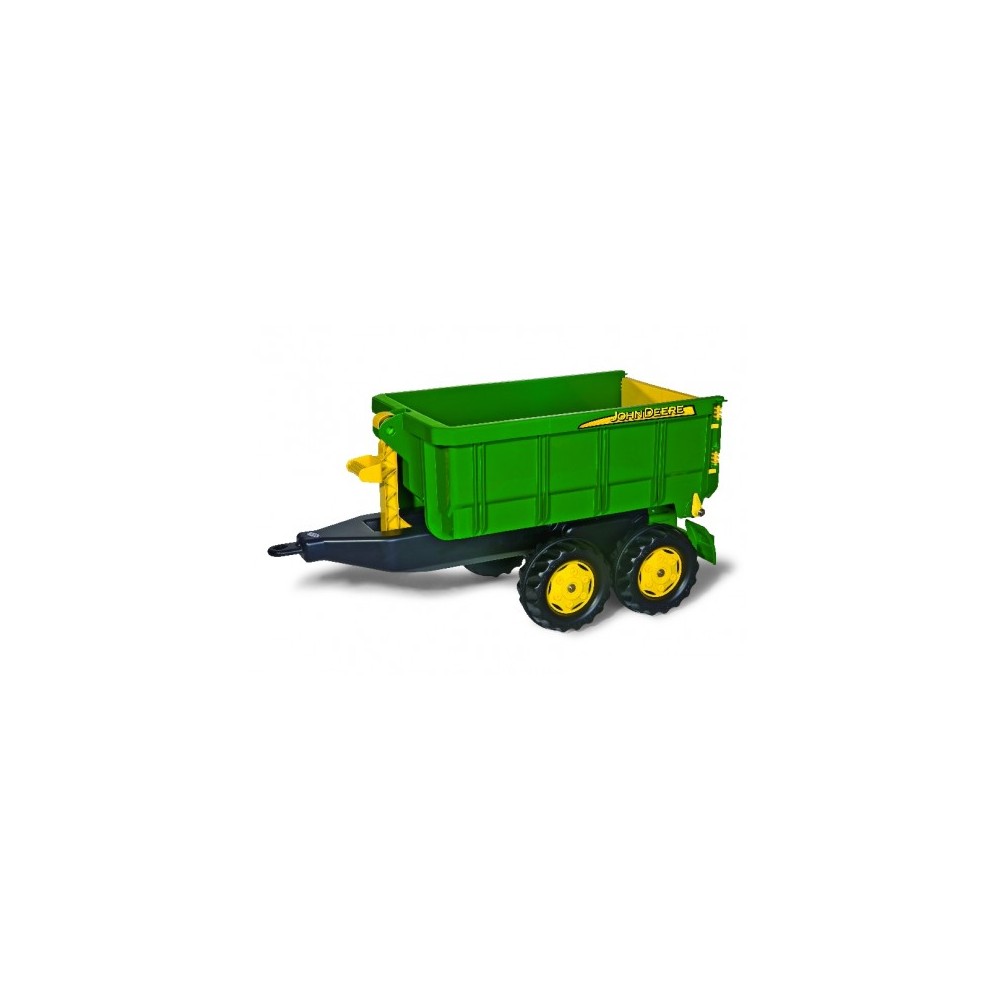 Rolly Toys Príves -  Korytový vyklápací príves RollyContainer John Deere dvojnápravový, zelený