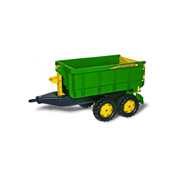 Rolly Toys Príves -  Korytový vyklápací príves RollyContainer John Deere dvojnápravový, zelený