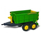 Rolly Toys Príves -  Korytový vyklápací príves RollyContainer John Deere dvojnápravový, zelený