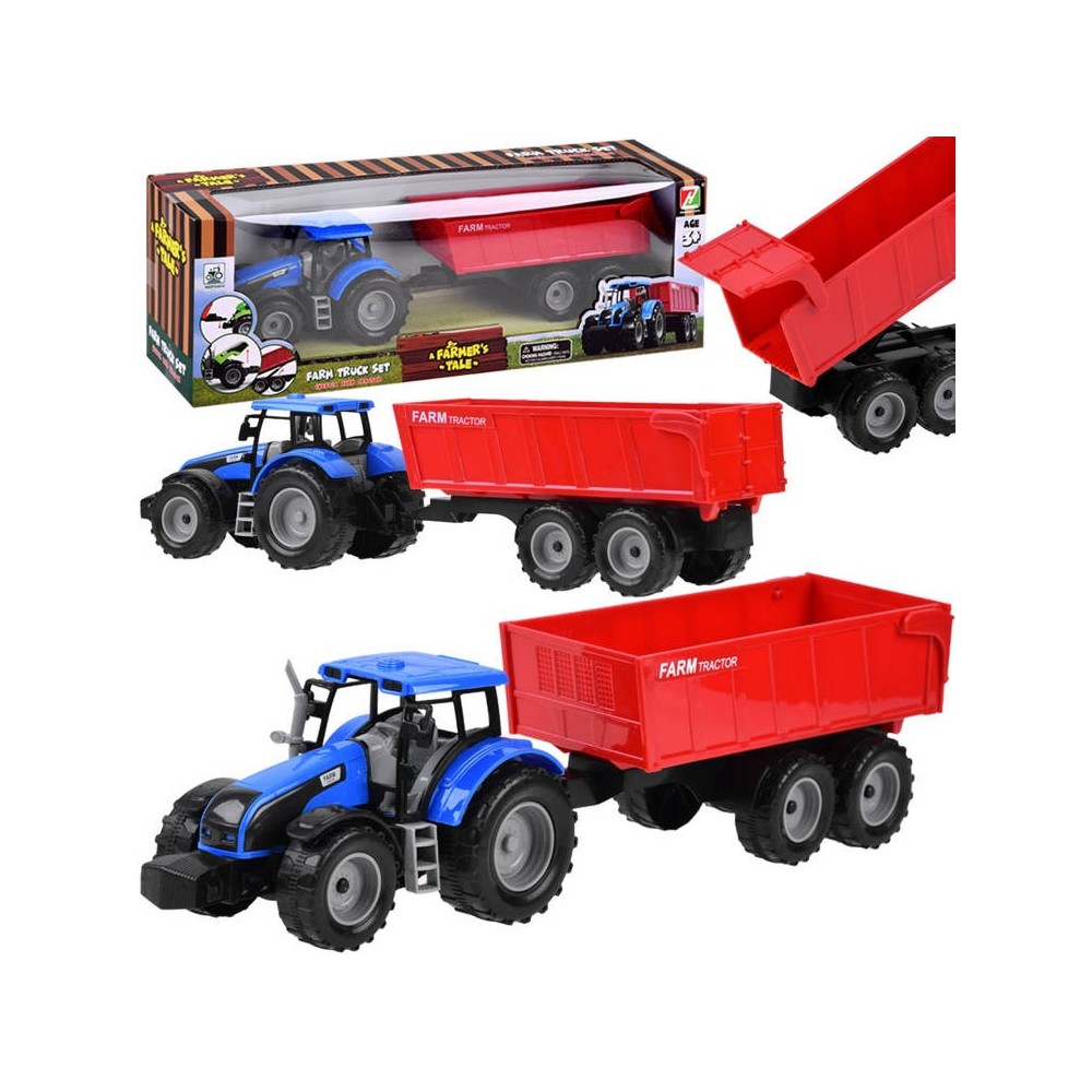 JOKO Traktor s vyklápacou vlečkou 43cm a otváracou prednou kapotou
