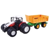 JOKO RC Traktor s Vlečkou na diaľkové ovládanie s vyklápacou vlečkou 42cm + svetlo, žltá vlečka