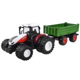 JOKO RC Traktor s Vlečkou na diaľkové ovládanie s vyklápacou vlečkou 42cm + svetlo, zelená vlečka