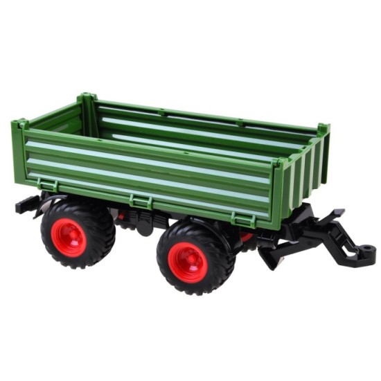 JOKO RC Traktor s Vlečkou na diaľkové ovládanie s vyklápacou vlečkou 42cm + svetlo, zelená vlečka