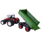 JOKO RC Traktor s Vlečkou na diaľkové ovládanie s vyklápacou vlečkou 42cm + svetlo, zelená vlečka