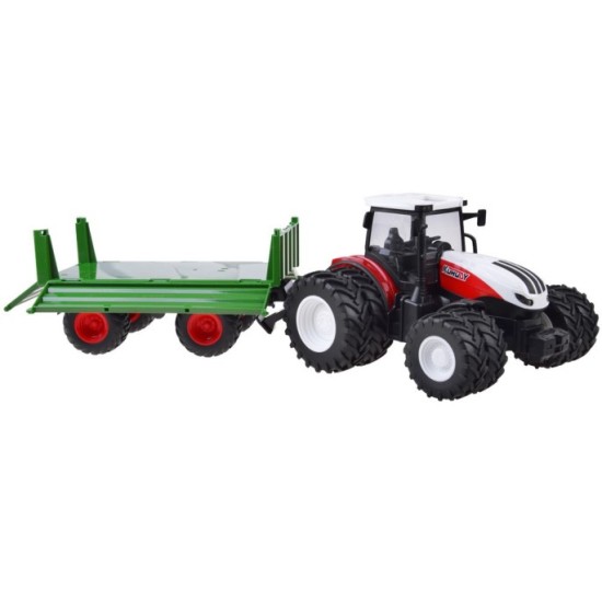 JOKO RC Traktor s Vlečkou na diaľkové ovládanie s vyklápacou vlečkou 42cm + svetlo, zelená vlečka