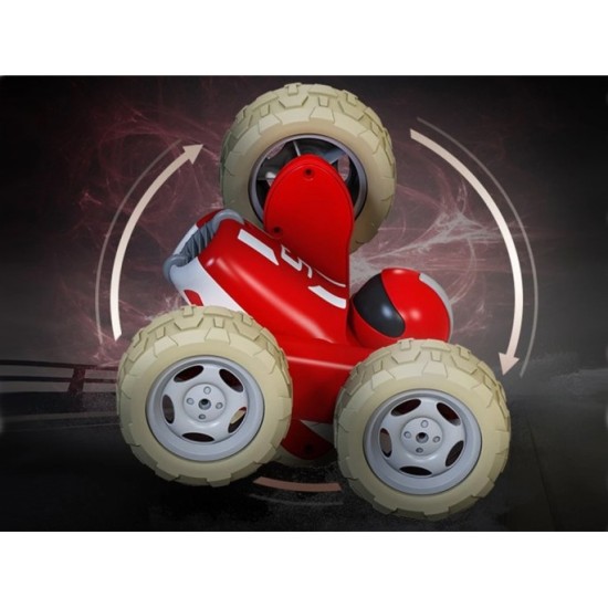 JOKO RC Akrobatické autíčko STUNT s LED svetlom a zvukom + 3ks Prilby, na diaľkové ovládanie