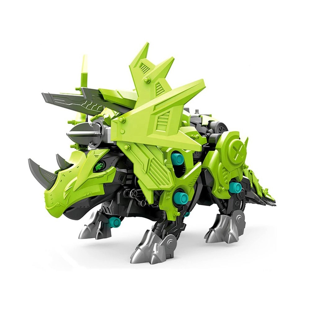 JOKO Stavebnica Dinosaurus Triceratops na batérie s pohybovými prvkami, model dinosaura, zelený