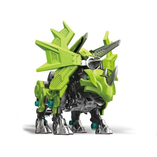 JOKO Stavebnica Dinosaurus Triceratops na batérie s pohybovými prvkami, model dinosaura, zelený