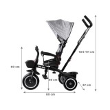 Tiny Bike Detský bicykel, trojkolka 3v1 od 6 mesiacov do 5 rokov, sivý