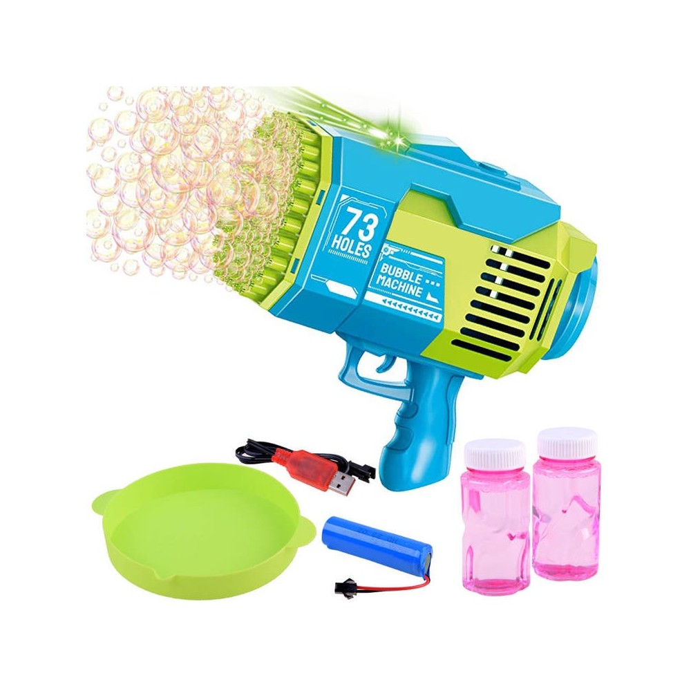 JOKO Bublifuková pištoľ Bazooka + USB nabíjačka, modrá