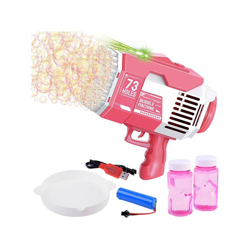 JOKO Bublifuková pištoľ Bazooka + USB nabíjačka, ružová