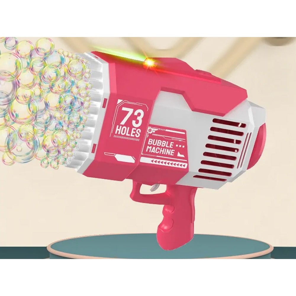 JOKO Bublifuková pištoľ Bazooka + USB nabíjačka, ružová