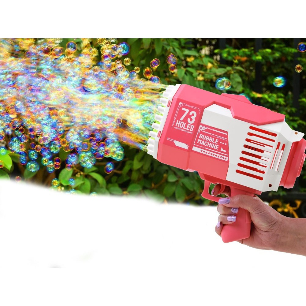 JOKO Bublifuková pištoľ Bazooka + USB nabíjačka, ružová