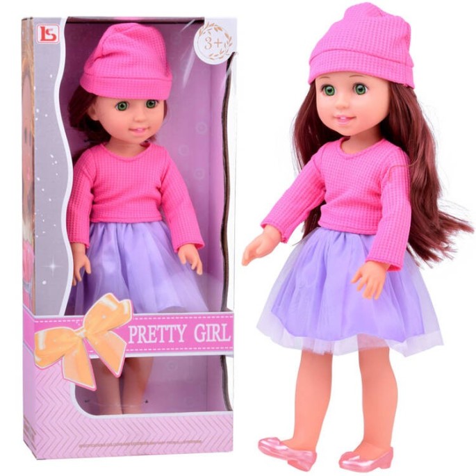 JOKO Veľká Bábika s dlhými vlasmi 36cm, ružová