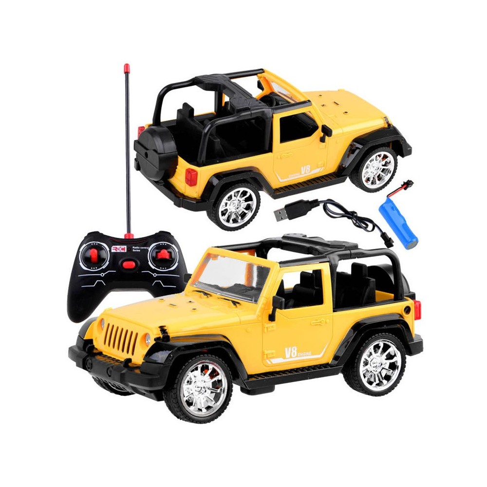 JOKO RC Autíčko Jeep na diaľkové ovládanie so svetlom 25,5cm, žlté