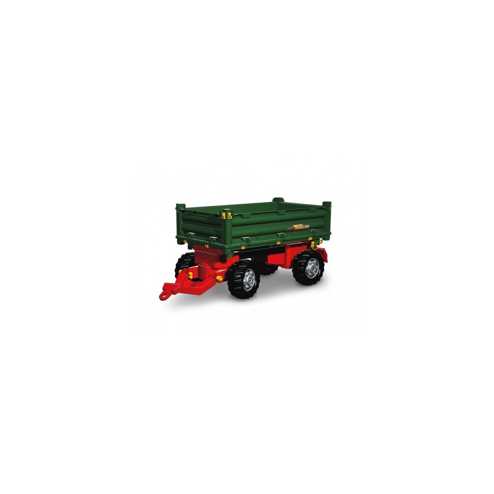 Rolly Toys Príves - Multi Trailer dvojnápravový, vyklápací z 3 strán, zelený