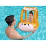 Bestway Detský Nafukovací čln Líška so strieškou, slnečnou clonou UV Careful + loptičky