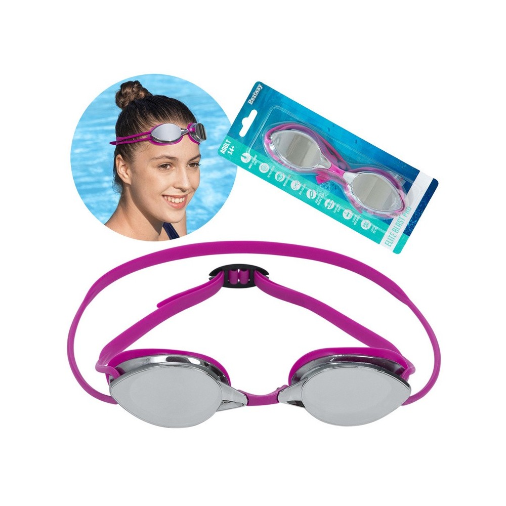 Bestway 21066 Plavecké okuliare Zrkadlové Elite Blast Pro s UV ochranou, ružové