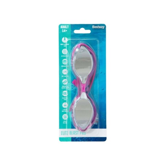 Bestway 21066 Plavecké okuliare Zrkadlové Elite Blast Pro s UV ochranou, ružové