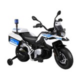 JOKO Elektrická Motorka BMW Polícia s Majákom , penové kolesá + 2 otváracie kufre, biela