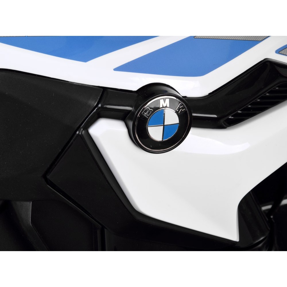 JOKO Elektrická Motorka BMW Polícia s Majákom , penové kolesá + 2 otváracie kufre, biela