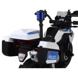 JOKO Elektrická Motorka BMW Polícia s Majákom , penové kolesá + 2 otváracie kufre, biela