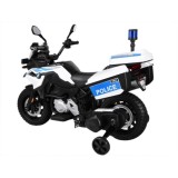 JOKO Elektrická Motorka BMW Polícia s Majákom , penové kolesá + 2 otváracie kufre, biela