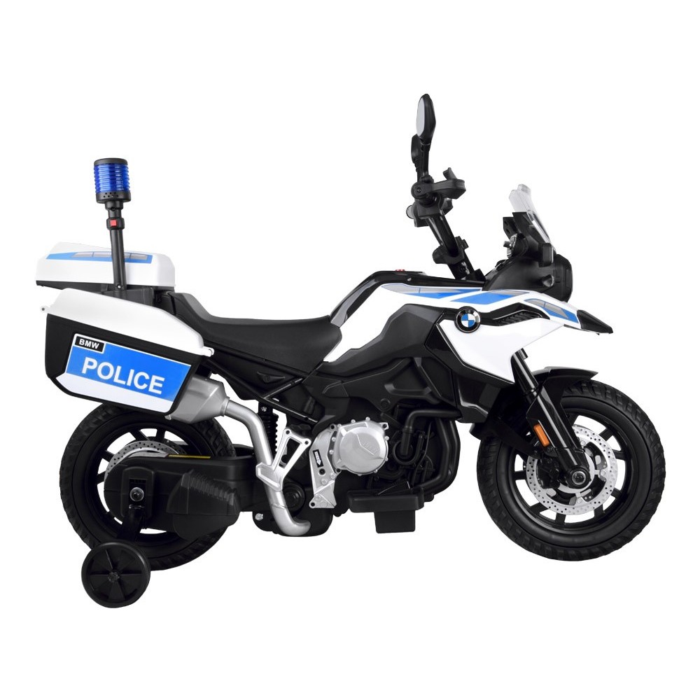 JOKO Elektrická Motorka BMW Polícia s Majákom , penové kolesá + 2 otváracie kufre, biela