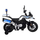 JOKO Elektrická Motorka BMW Polícia s Majákom , penové kolesá + 2 otváracie kufre, biela