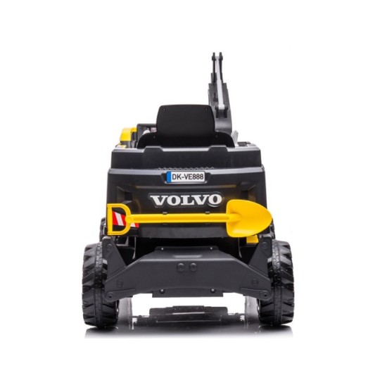 JOKO Elektrický traktor Bager VOLVO, penové kolesá, FM rádio, diaľkové ovládanie, žltý