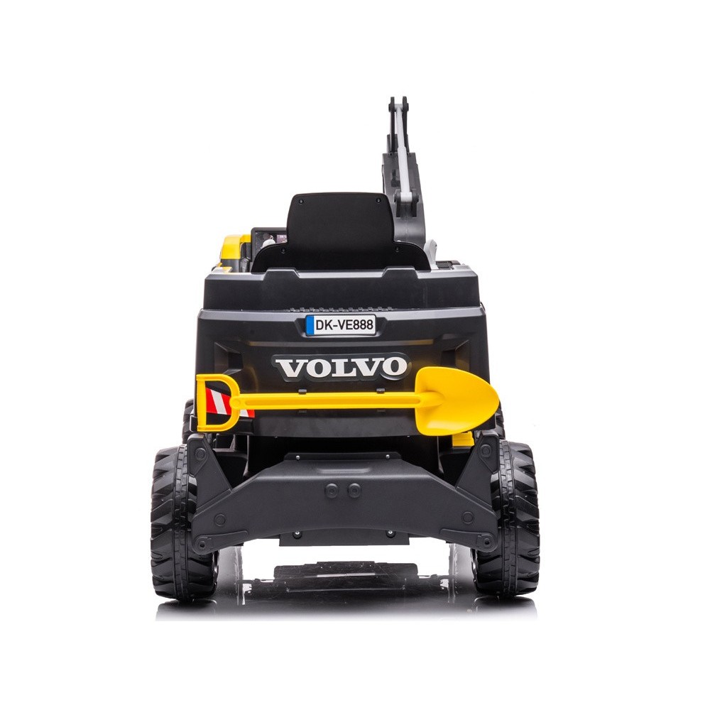 JOKO Elektrický traktor Bager VOLVO, penové kolesá, FM rádio, diaľkové ovládanie, žltý