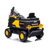 JOKO Elektrický traktor Bager VOLVO, penové kolesá, FM rádio, diaľkové ovládanie, žltý