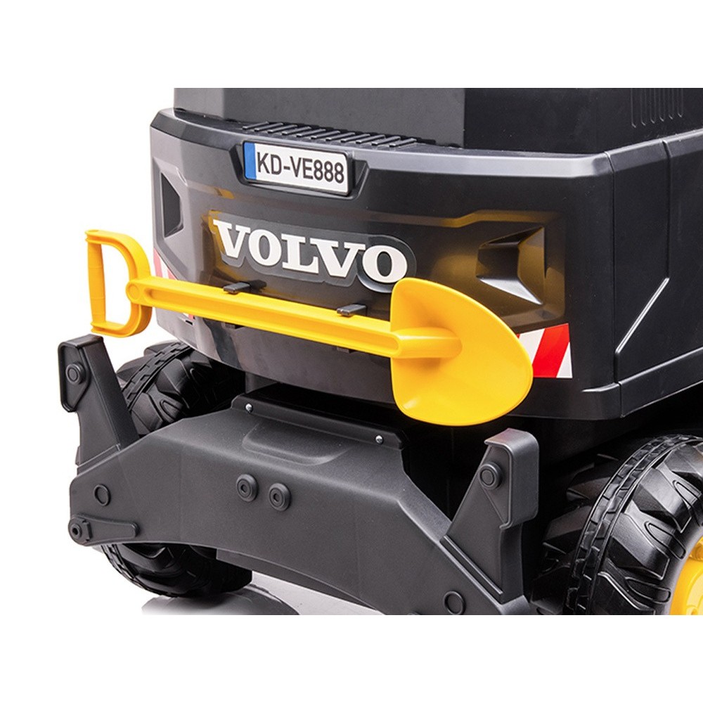 JOKO Elektrický traktor Bager VOLVO, penové kolesá, FM rádio, diaľkové ovládanie, žltý