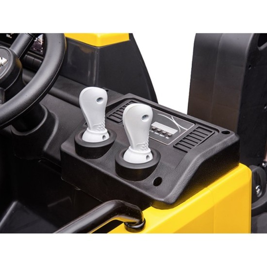 JOKO Elektrický traktor Bager VOLVO, penové kolesá, FM rádio, diaľkové ovládanie, žltý