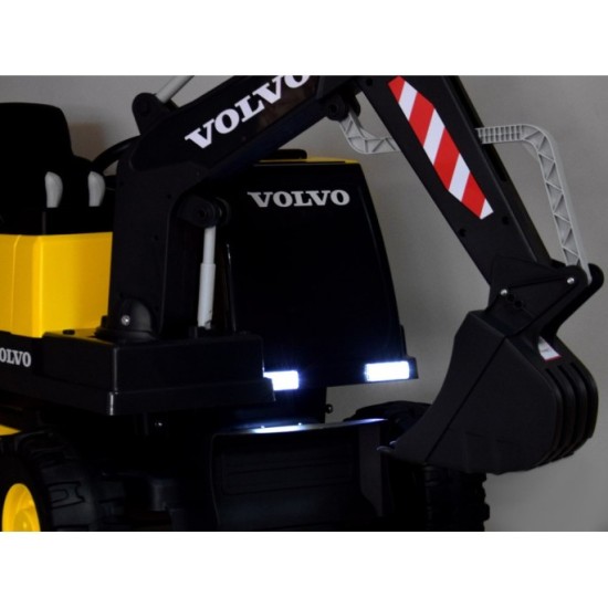JOKO Elektrický traktor Bager VOLVO, penové kolesá, FM rádio, diaľkové ovládanie, žltý