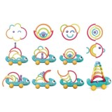 HOLA Toys Dúhový Chameleón na ťahanie, Puzzle montessori, dúhová veža, 18m+
