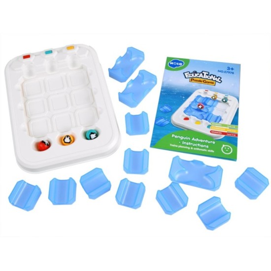 HOLA Toys Logická, vzdelávacia hra Puzzle Bludisko Dobrodružstvo s Tučniakmi