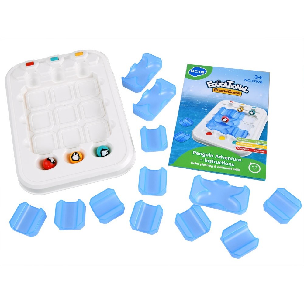 HOLA Toys Logická, vzdelávacia hra Puzzle Bludisko Dobrodružstvo s Tučniakmi