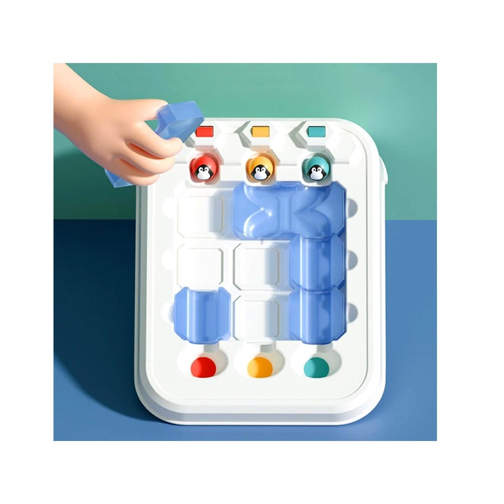 HOLA Toys Logická, vzdelávacia hra Puzzle Bludisko Dobrodružstvo s Tučniakmi