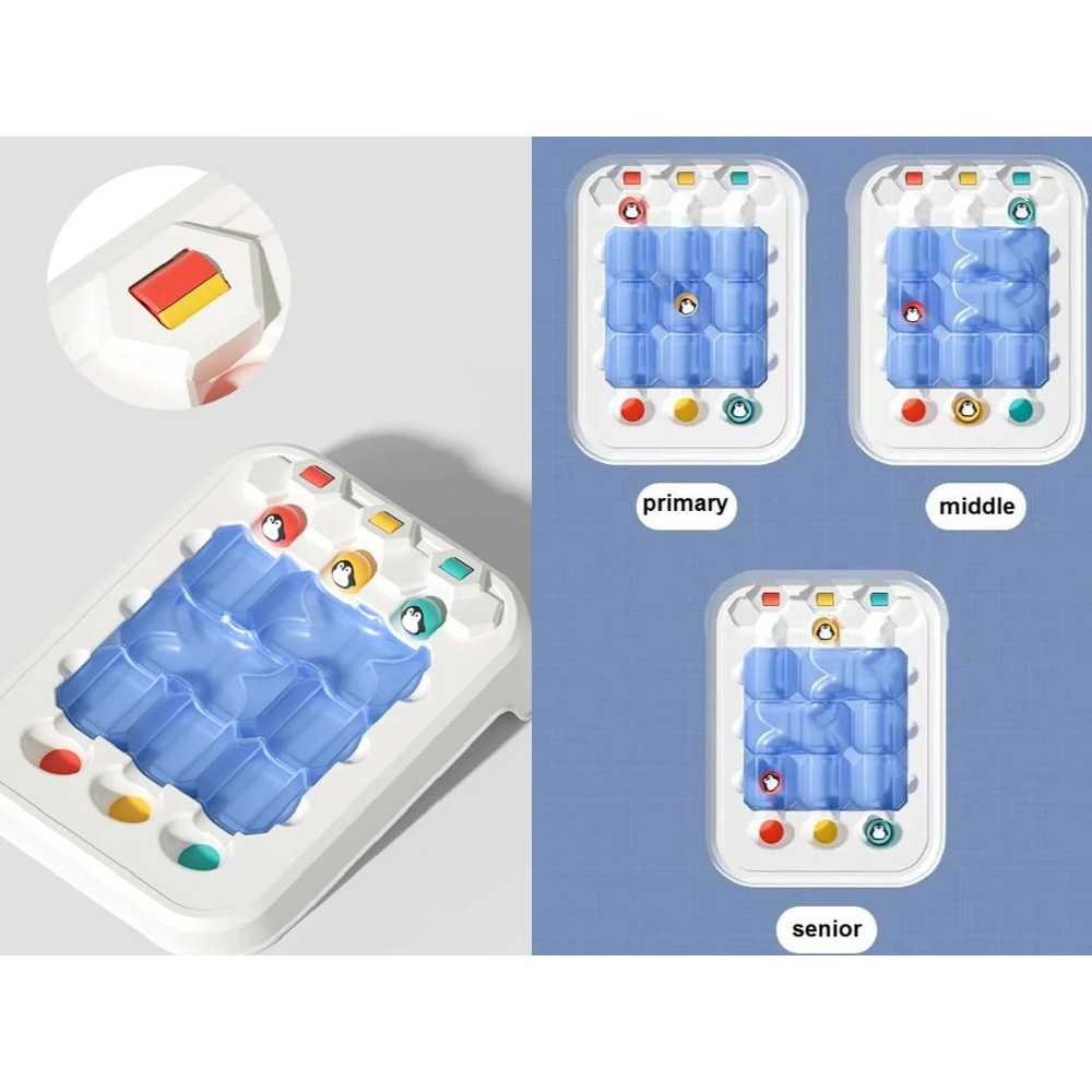 HOLA Toys Logická, vzdelávacia hra Puzzle Bludisko Dobrodružstvo s Tučniakmi